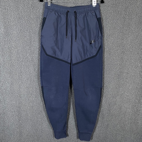 Nike Tech Fleece Woven Joggers Pants - Men's Size Small - Blue - Picture 1 of 9